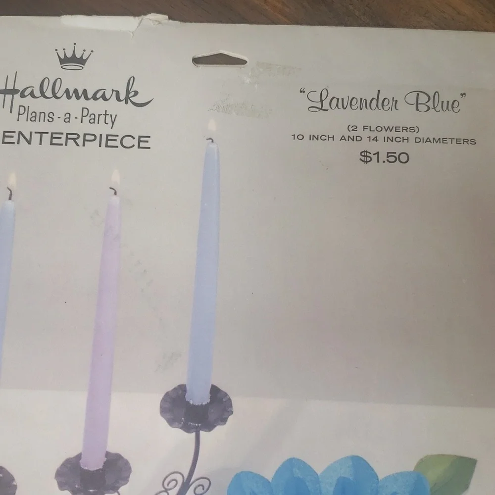 Hallmark Vintage Honeycomb Lavender Blue Floral Centerpiece